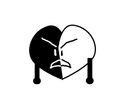 black and white heart