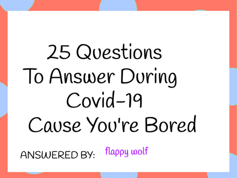 25 Questions to Answer During Covid-19 Cause You're Bored remix