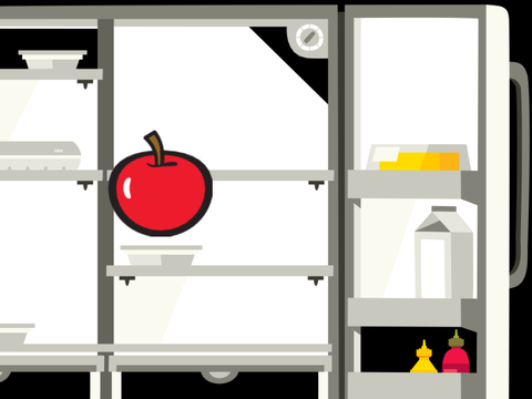 The runaway apple!