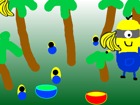 minion catch banana