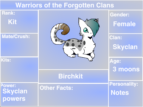 Warriors of the Forgotten Clans: Birchkit
