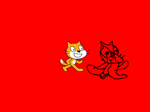 My attempt at drawing the scratch cat just with the brush tool on a computer in one minute