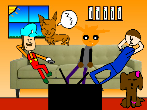 Add yourself watching television 