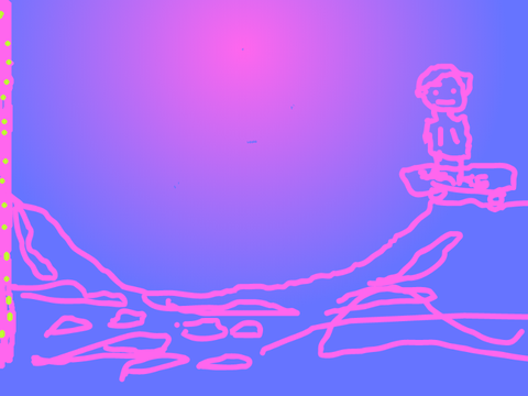 skateboarding pink and blue
