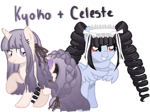 Kyoko and Celeste (Danganronpa Trigger Happy Havoc) as Ponies