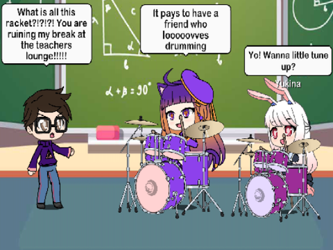 Drumming - Gacha Life Scene