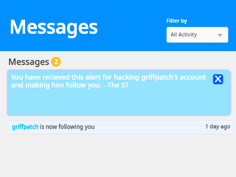When griffpatch follows you but the ST thinks you hacked him