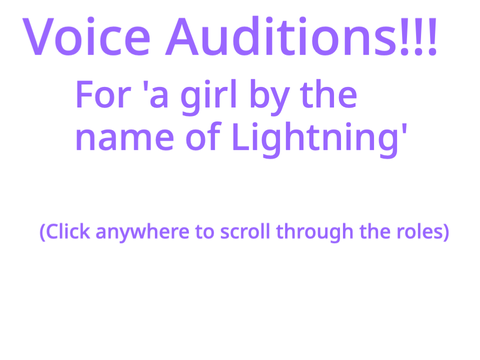 Voice Auditions!!! 
