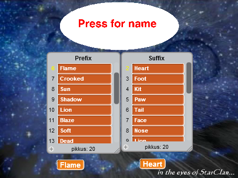 Warriors name generator