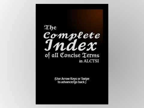 The Incomplete Index of All Concise Terms in ALCTSI