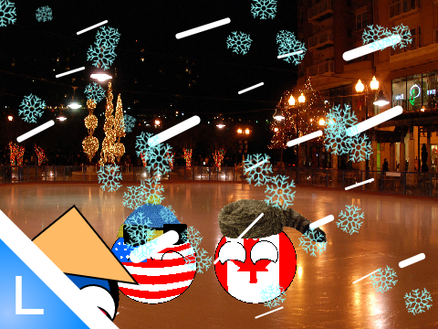 America the Ice Skater - Countryball