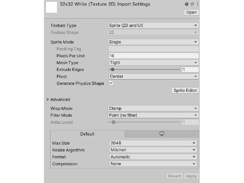 Unity Sprite Import Settings