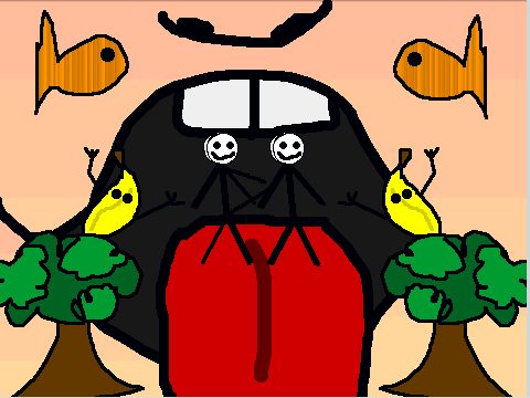 Dancing bannanns, fish, and trees