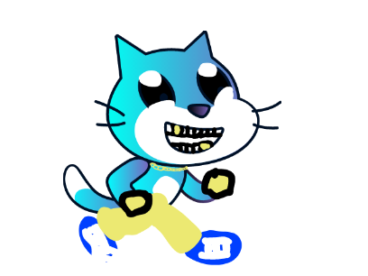 a weird scratch cat that sings opera