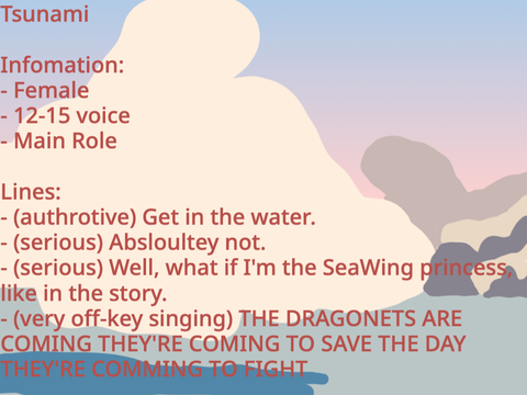 Dragonet Prophecy P1 | Audition 