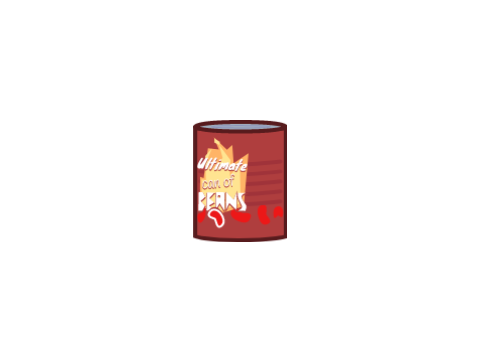 Can of beans prop for musical