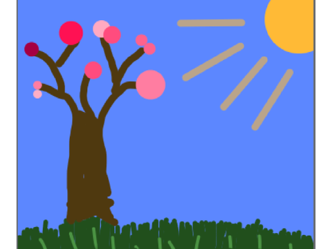 My Digital Cherry Blossom Art On MediBang Paint
