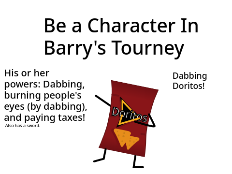 Be a Character In Barry's Tourney? Yes please!