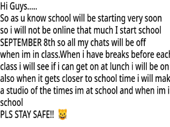 what it is going to look like when school starts