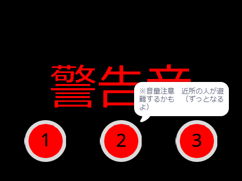 警告音　※音量注意