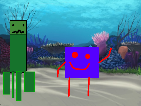 Purple Square and Mr.Ten Creeper