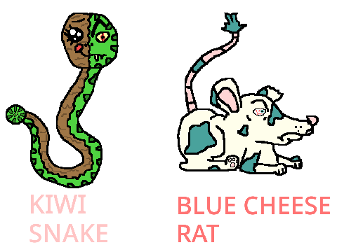 KIWI SNAKES and BLUE CHEESE RATS....