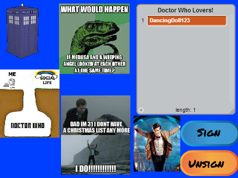 Sign the List of Doctor Who Lovers!