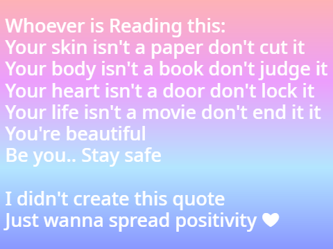 Just a message I wanna spread <333