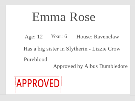 Hogwarts RP character