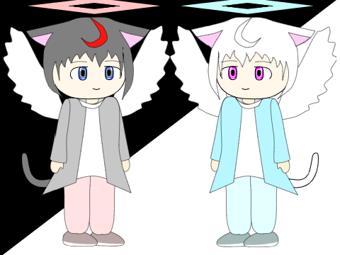 オリキャラ　神猫族　クロバ&シロバ