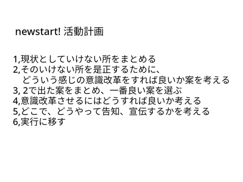 new start! 投票にあたって
