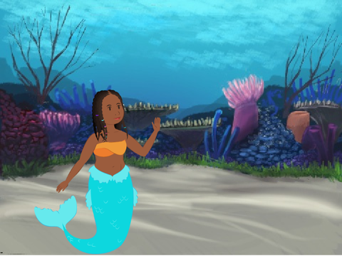 mermaid and diver