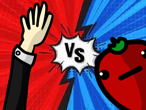 Hand vs StrawBerry #Games#Stories#All#Art#Platformer