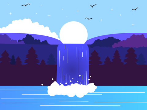 Vector Waterfall blue version