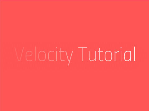 Velocity Tutorial