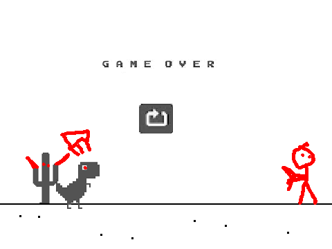 clerk rush featering google dino