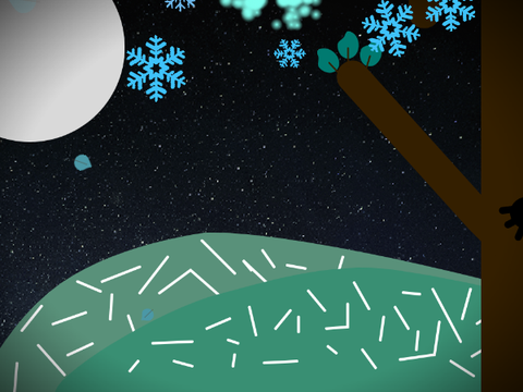 A Snowy Night in the Fields