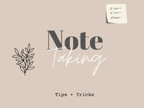 note taking: a tutorial