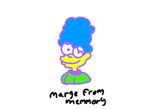 Drawing Marge from memory 