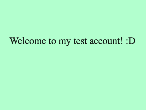 Welcome to my test account