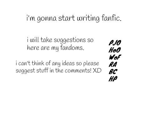 Fanfic Ideas Plz