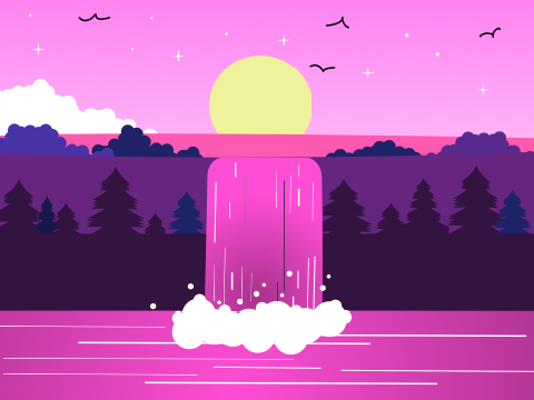 Vector Waterfall but its animated