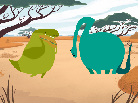 os dinossauro verdo e azul 