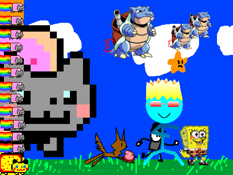 Add Yourself Running From The Swarm Of Nyan Cats!!!!