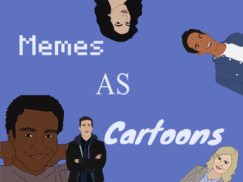 TV memes as cartoonish drawings