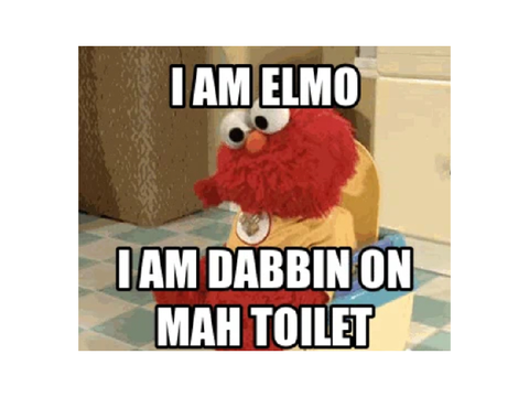 Elmo on the Toilet 