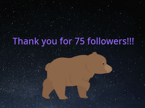 Thank you for 75 followers!