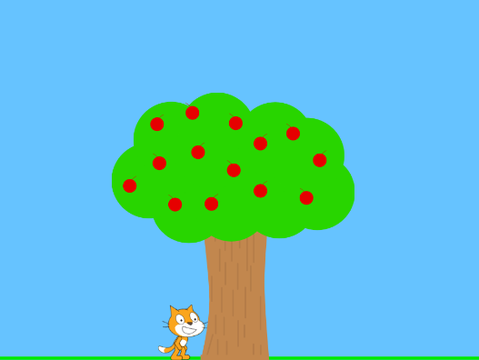 Cat Getting Apple