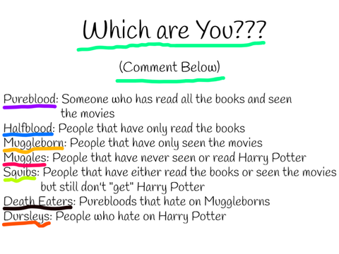 Harry Potter Fan Blood Status
