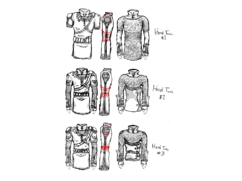 Hero's tunic Design sketches